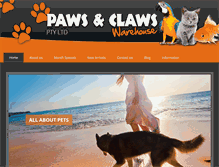 Tablet Screenshot of pawsandclawswarehouse.com.au